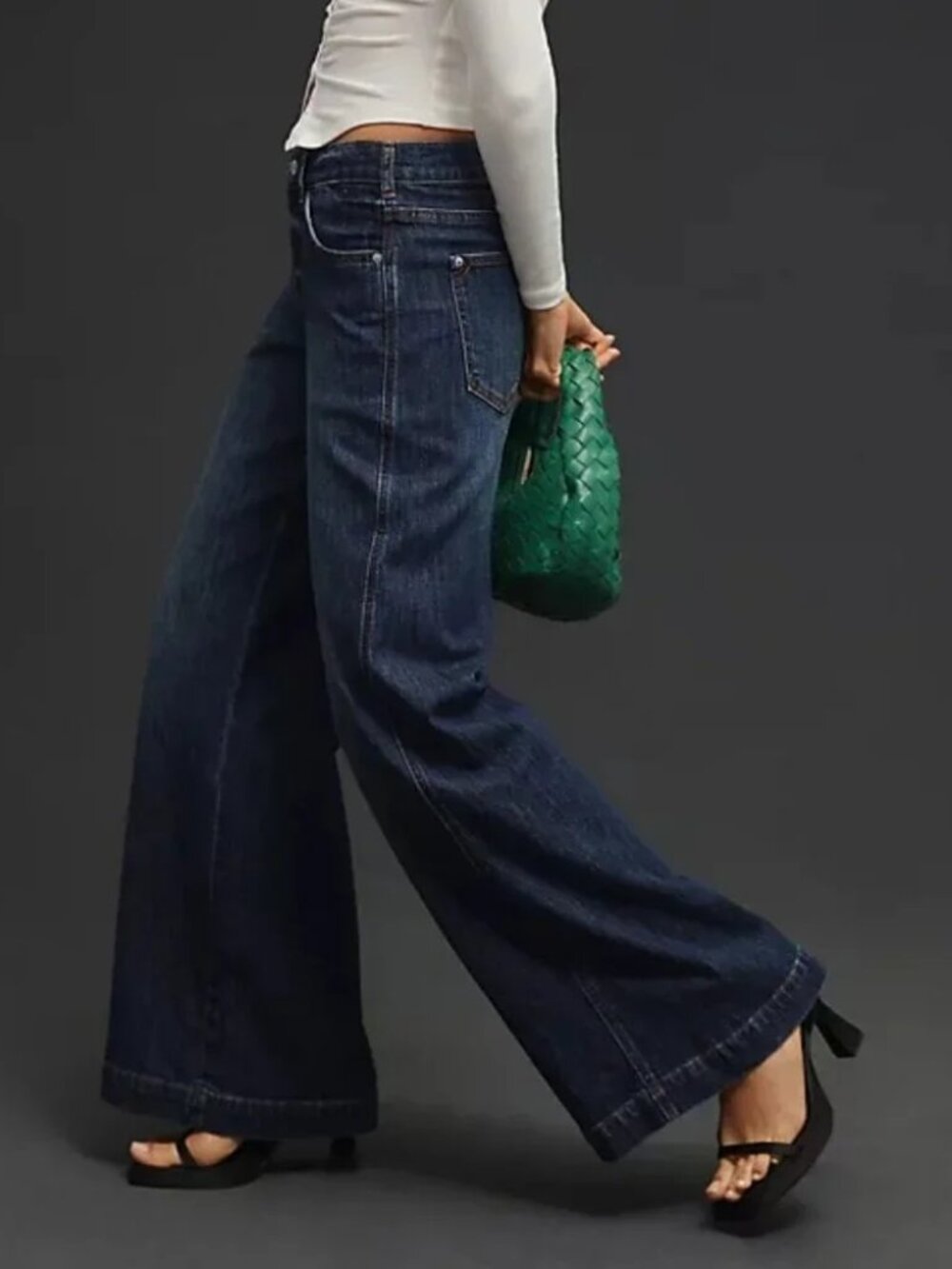 Anthropologie Maeve Wide Leg Jeans 16w blue new with tag nwt denim dark 276